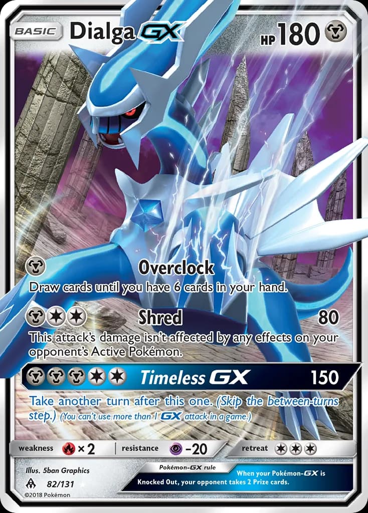 Dialga-GX card front, Forbidden Light 82/131