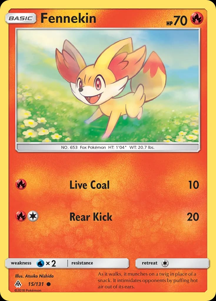 Forbidden Light Fennekin card front, 15/131