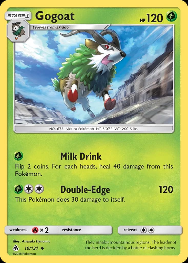 Gogoat, Forbidden Light 10/131, English non-holo base-card reference; reverse-holo finish is not shown