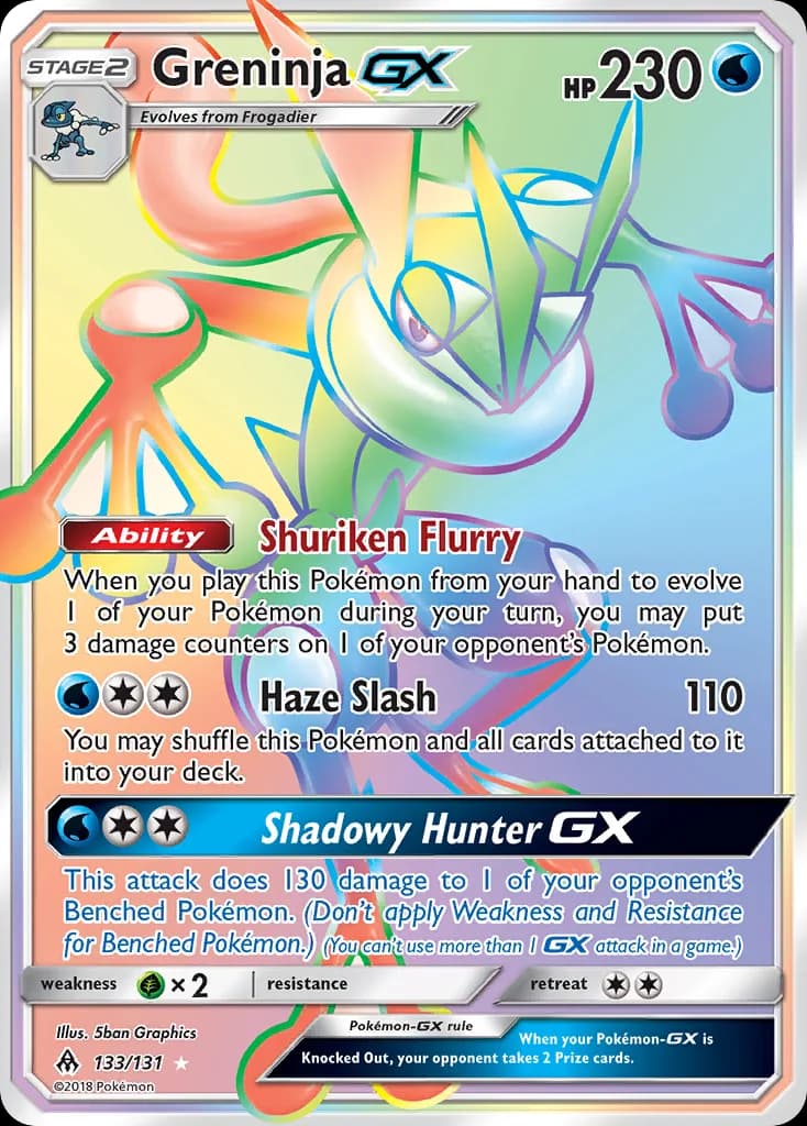 Greninja-GX card front, Forbidden Light 133/131