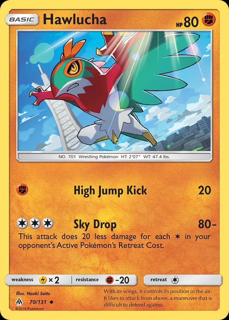 Forbidden Light Hawlucha card front, 70/131
