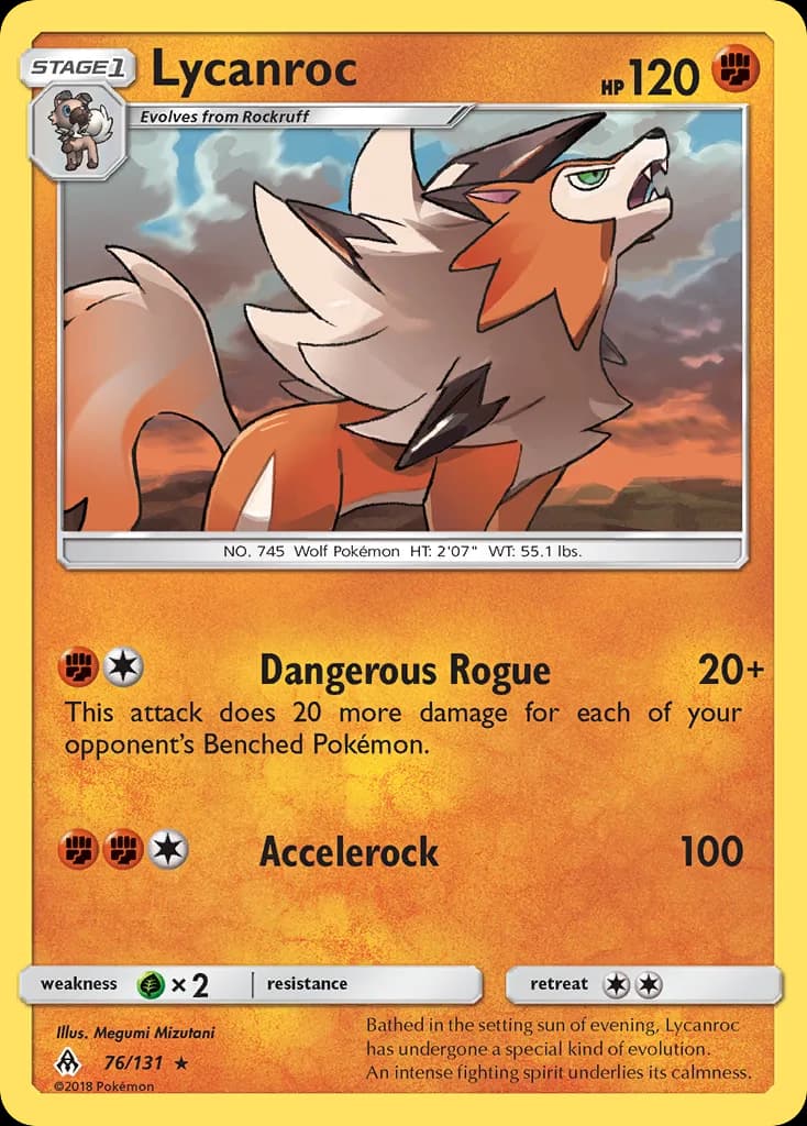 Lycanroc card front, Forbidden Light 76/131