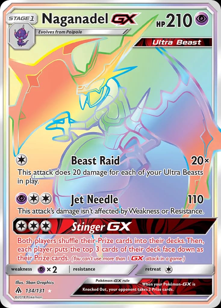 Forbidden Light Naganadel-GX card front, 134/131