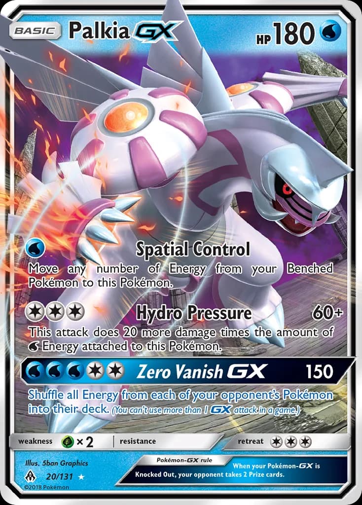 Forbidden Light Palkia-GX card front, 20/131