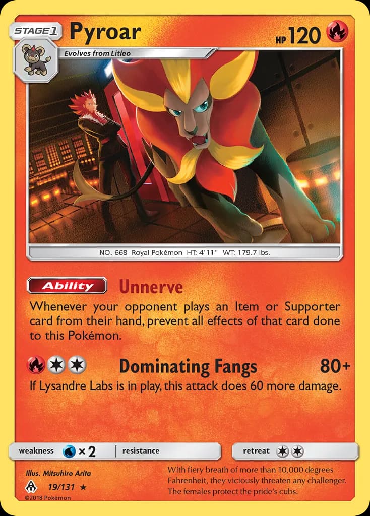 Forbidden Light Pyroar card front, 19/131
