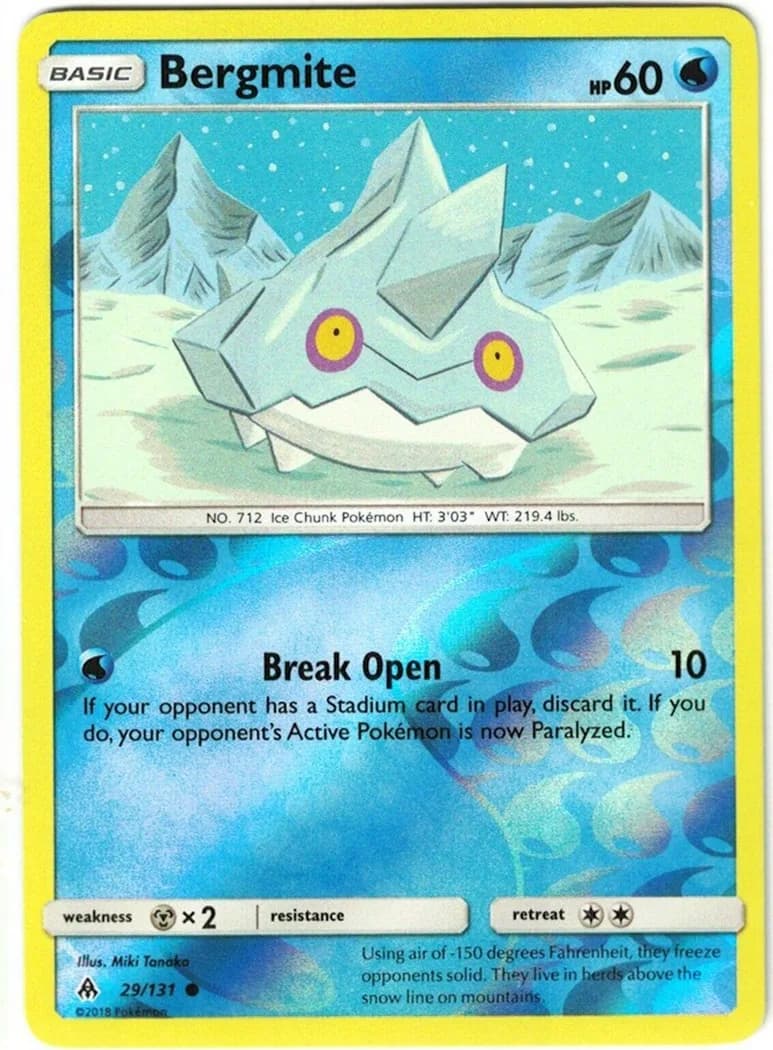 Bergmite reverse holo card front, Forbidden Light 29/131
