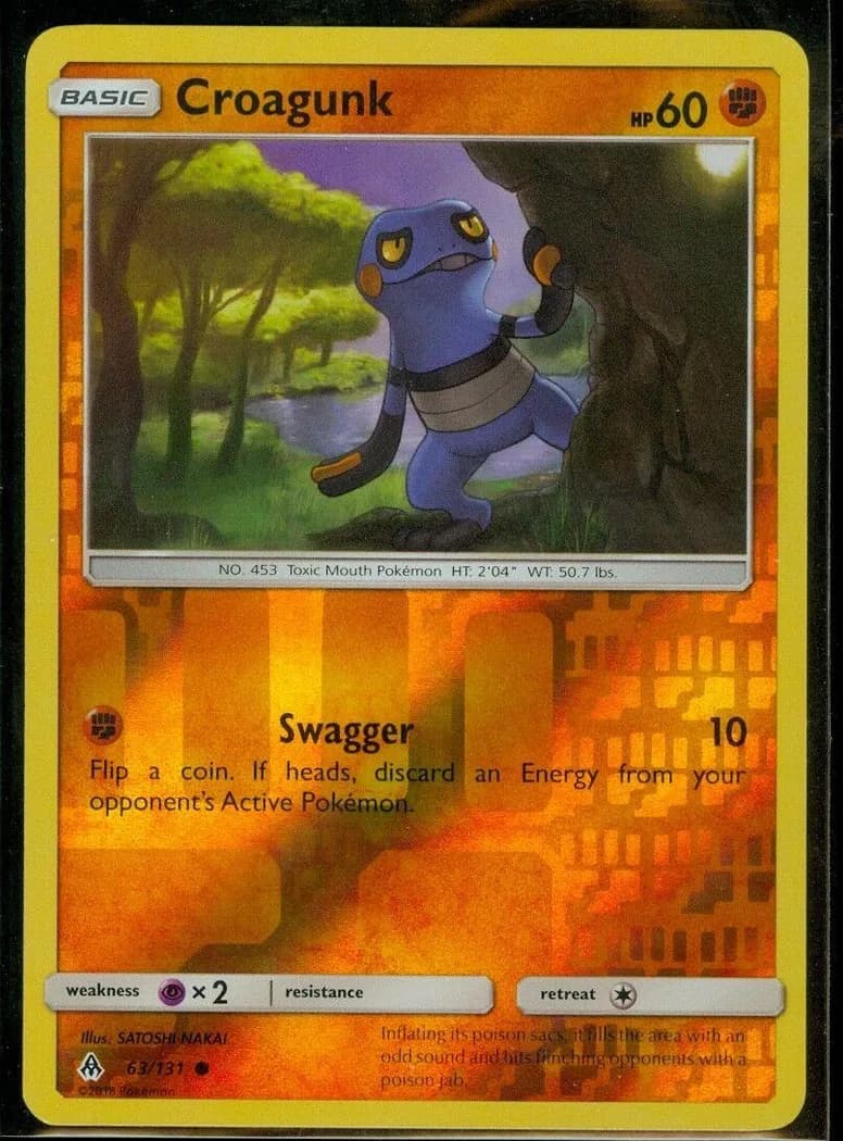 Croagunk reverse holo card front, Forbidden Light 63/131