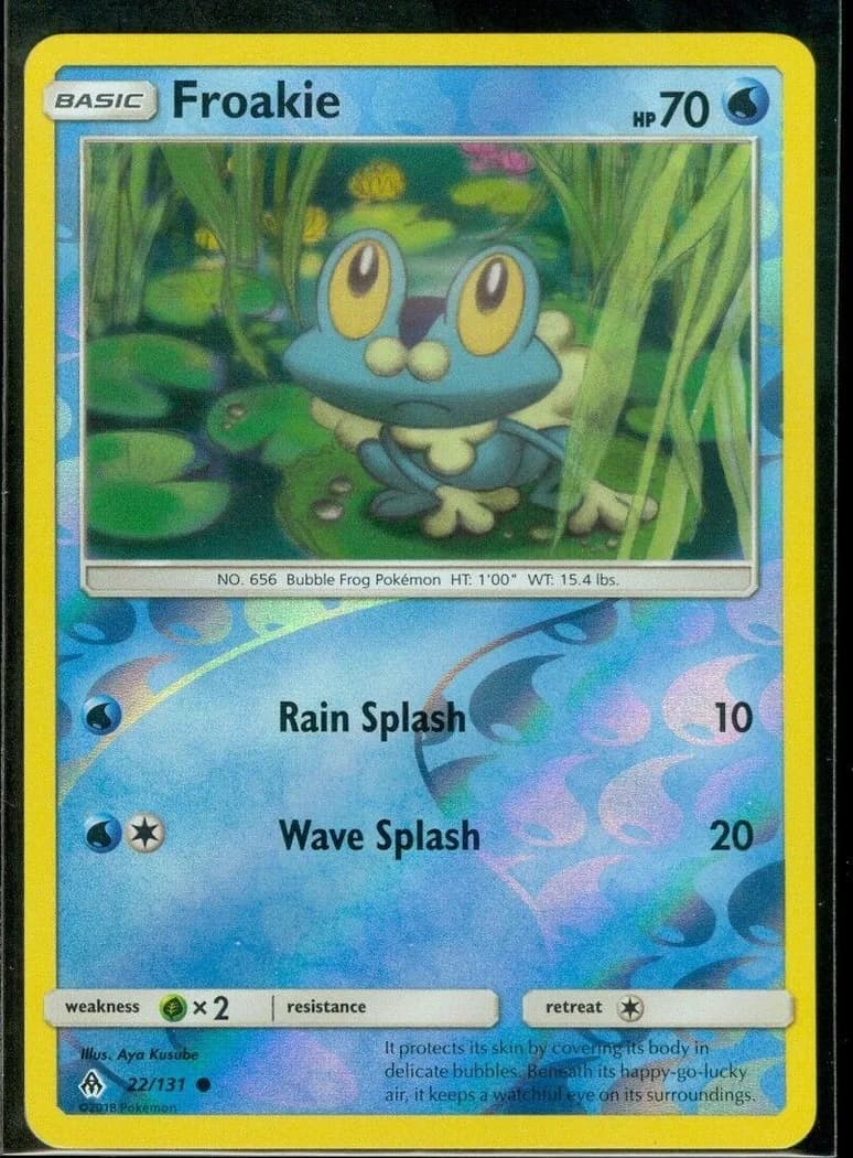 Froakie reverse holo card front, Forbidden Light 22/131