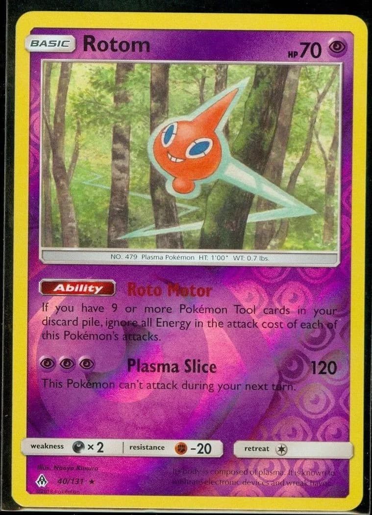 Rotom reverse holo card front, Forbidden Light 40/131