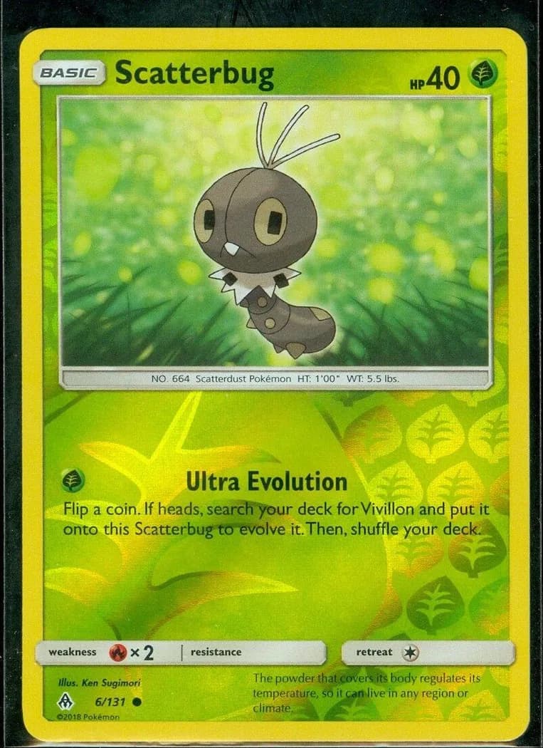 Scatterbug reverse holo card front, Forbidden Light 6/131