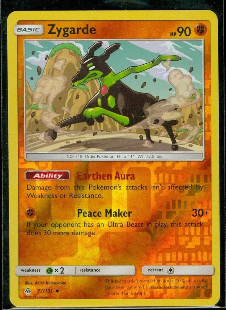 Zygarde reverse holo card front, Forbidden Light 71/131