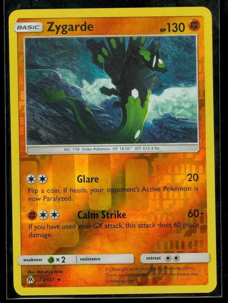Zygarde reverse holo card front, Forbidden Light 72/131