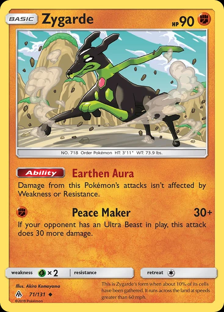 Forbidden Light Zygarde card front, 71/131
