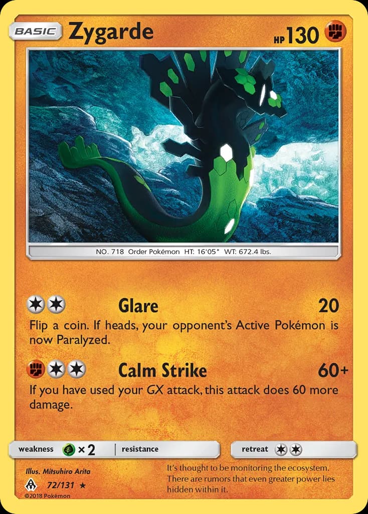 Forbidden Light Zygarde card front, 72/131