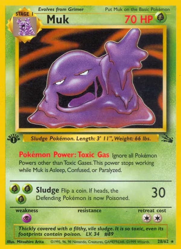 1st Edition Muk card front, Fossil 28/62