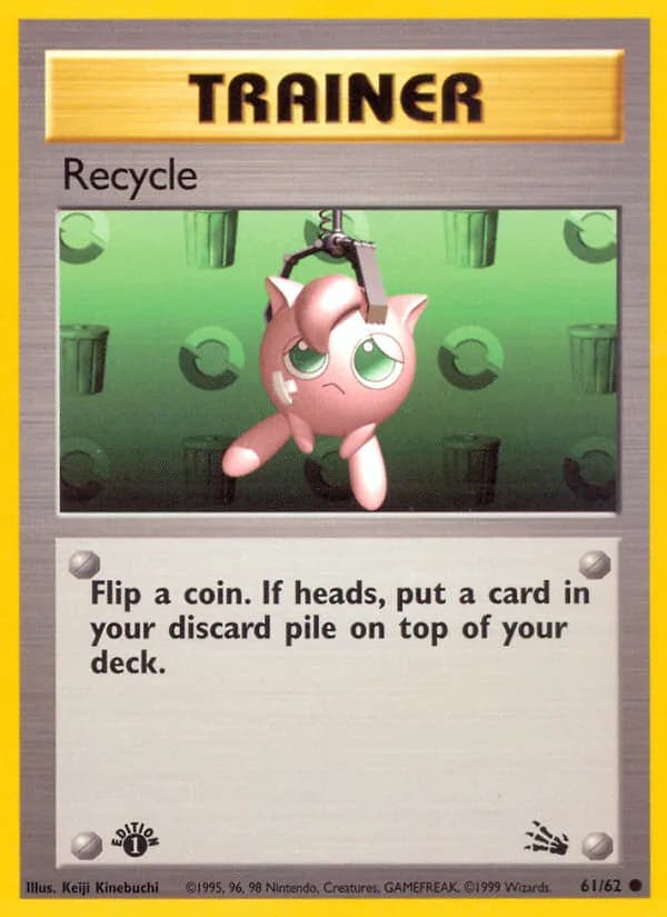 1st Edition Recycle card front, Fossil 61/62