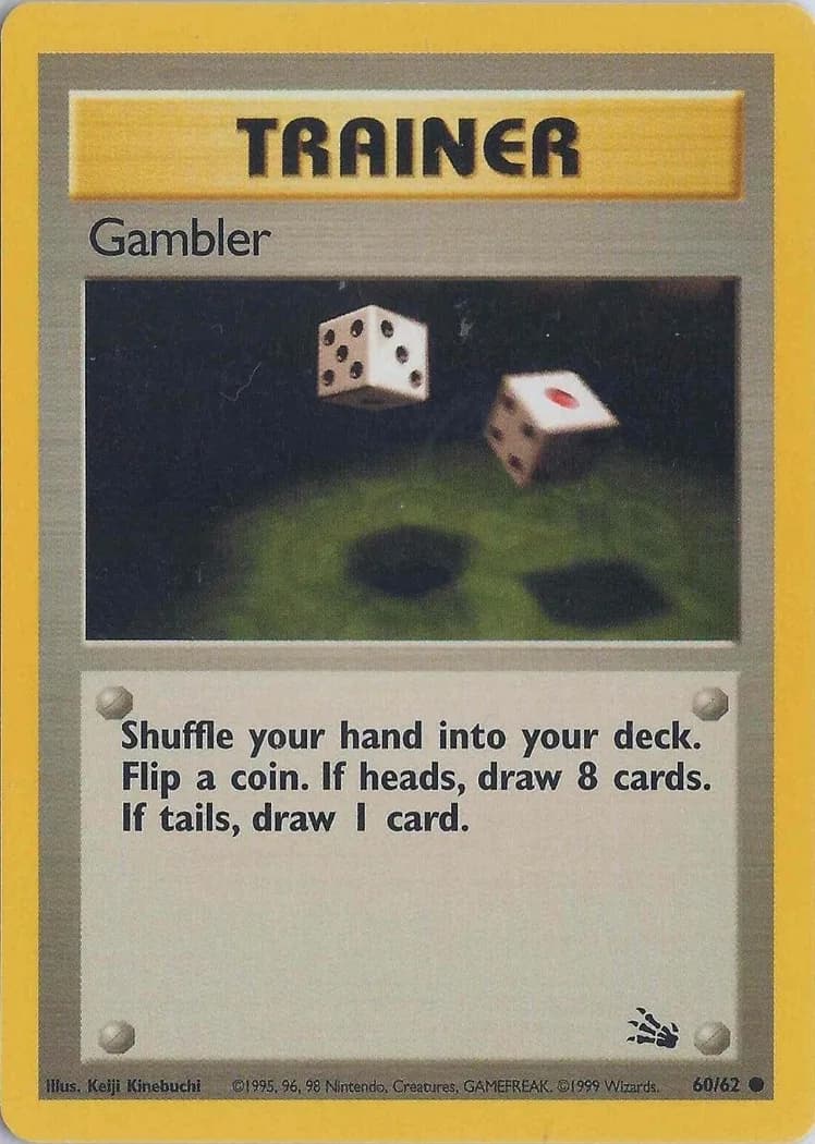 Unlimited Gambler card front, Fossil 60/62