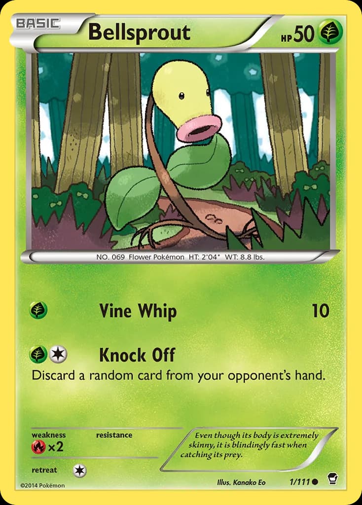 Furious Fists Bellsprout card front, 1/111