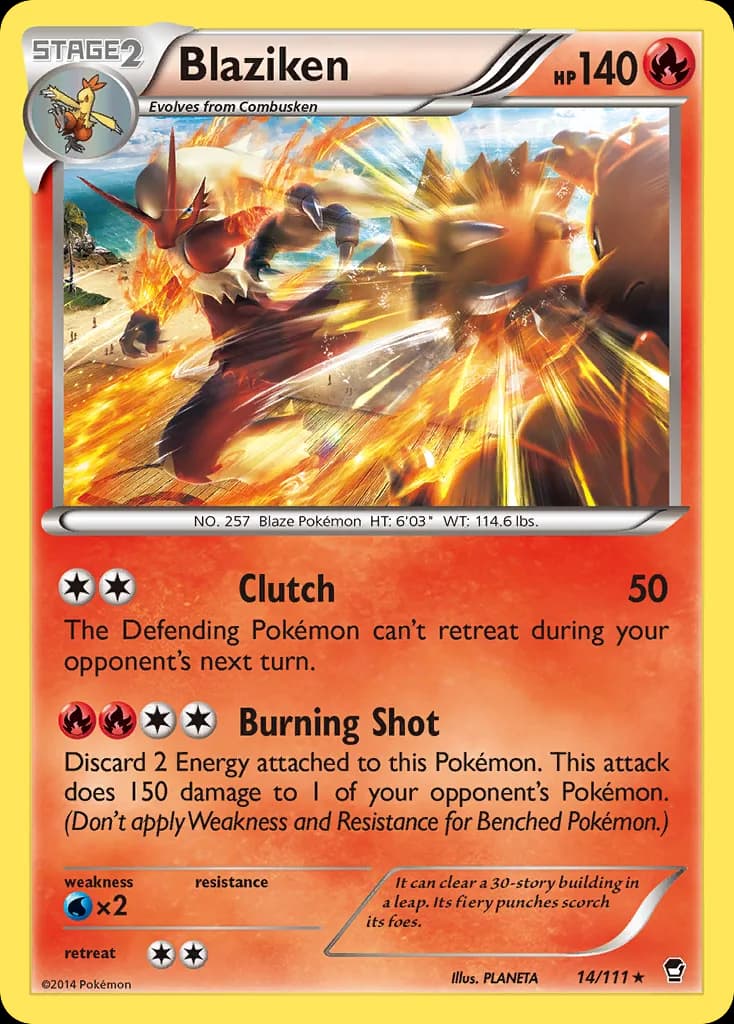 Furious Fists Blaziken card front, 14/111