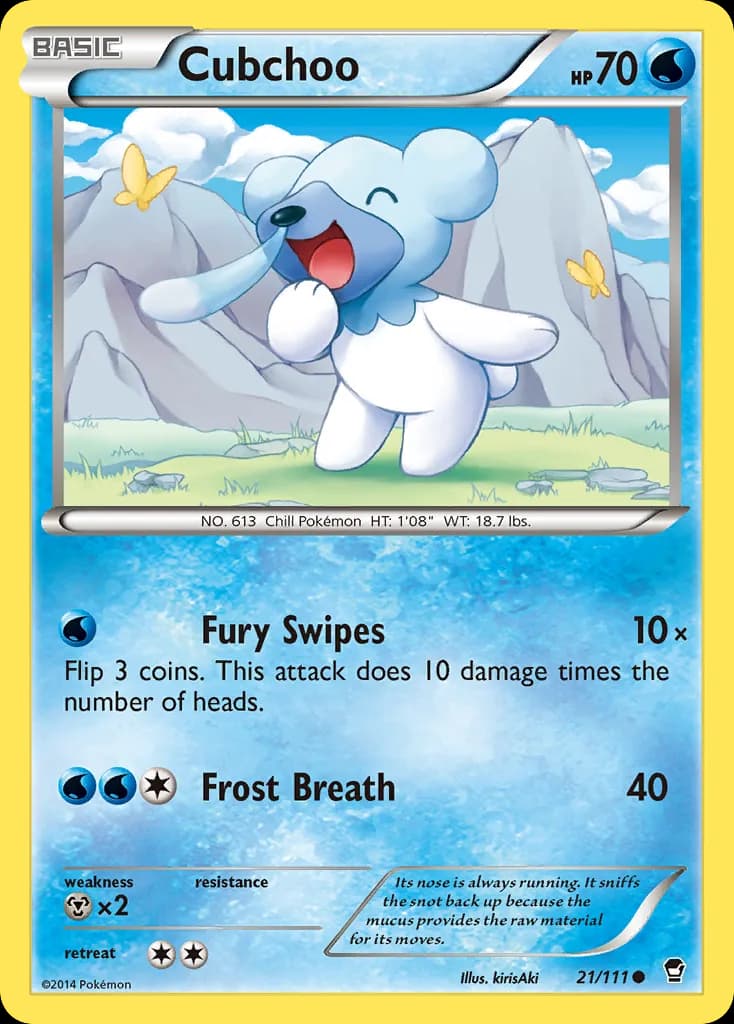 Furious Fists Cubchoo card front, 21/111