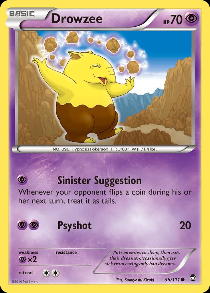 Furious Fists Drowzee card front, 35/111