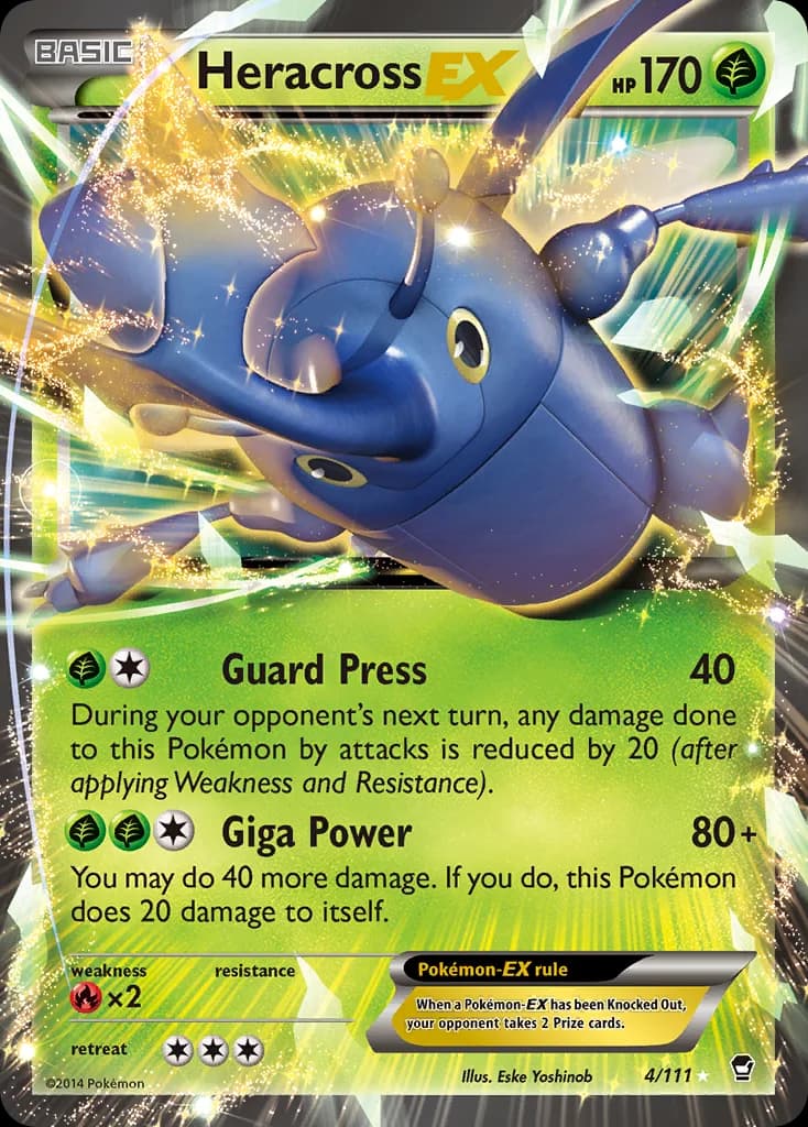 Heracross-EX card front, Furious Fists 4/111