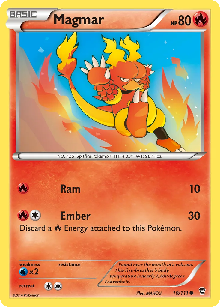 Furious Fists Magmar card front, 10/111