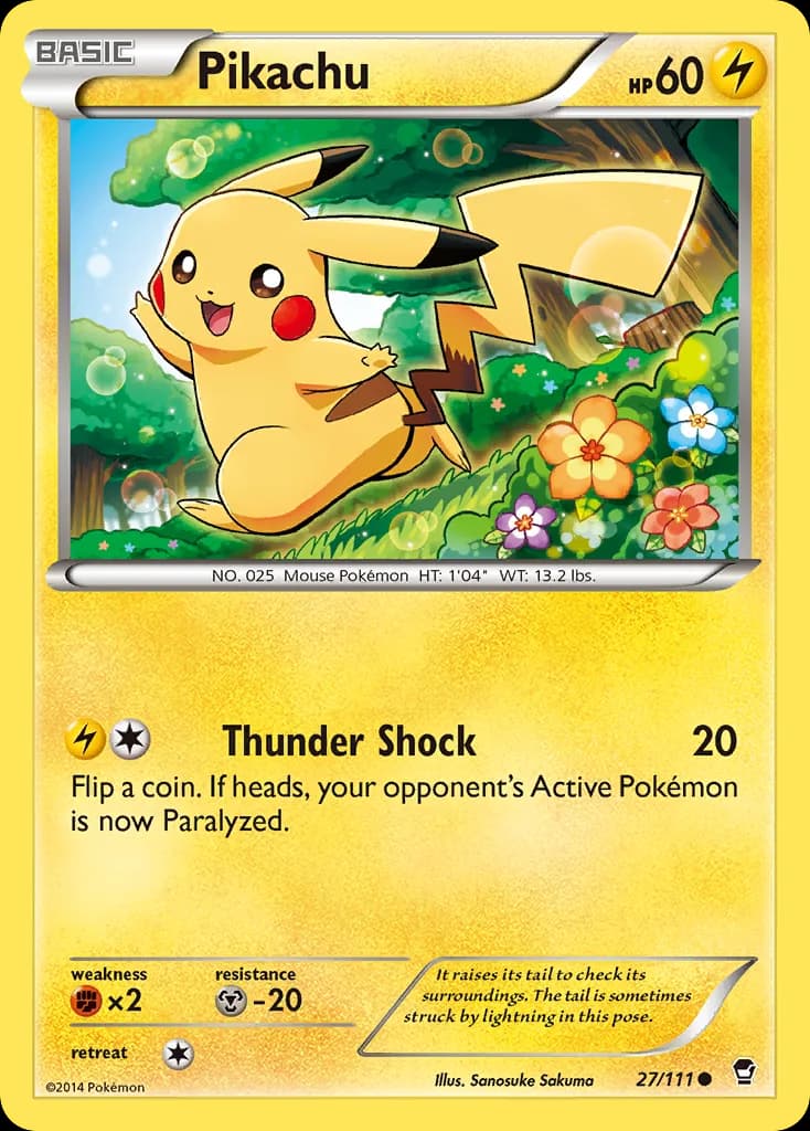Furious Fists Pikachu card front, 27/111