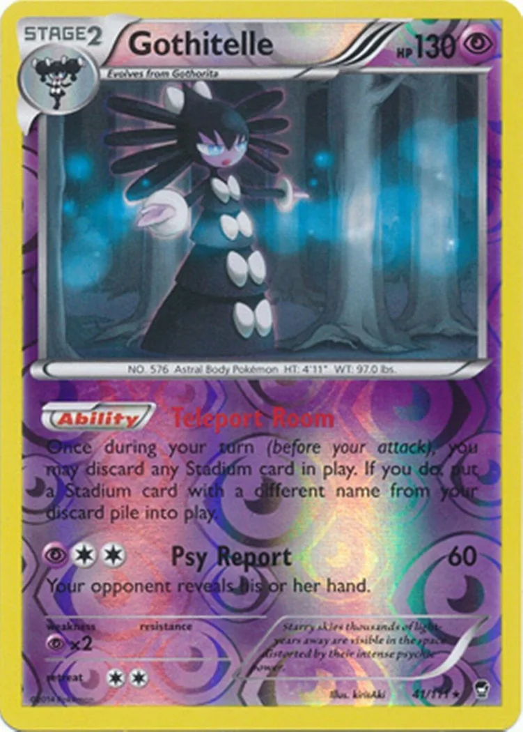 Gothitelle reverse holo card front, Furious Fists 41/111