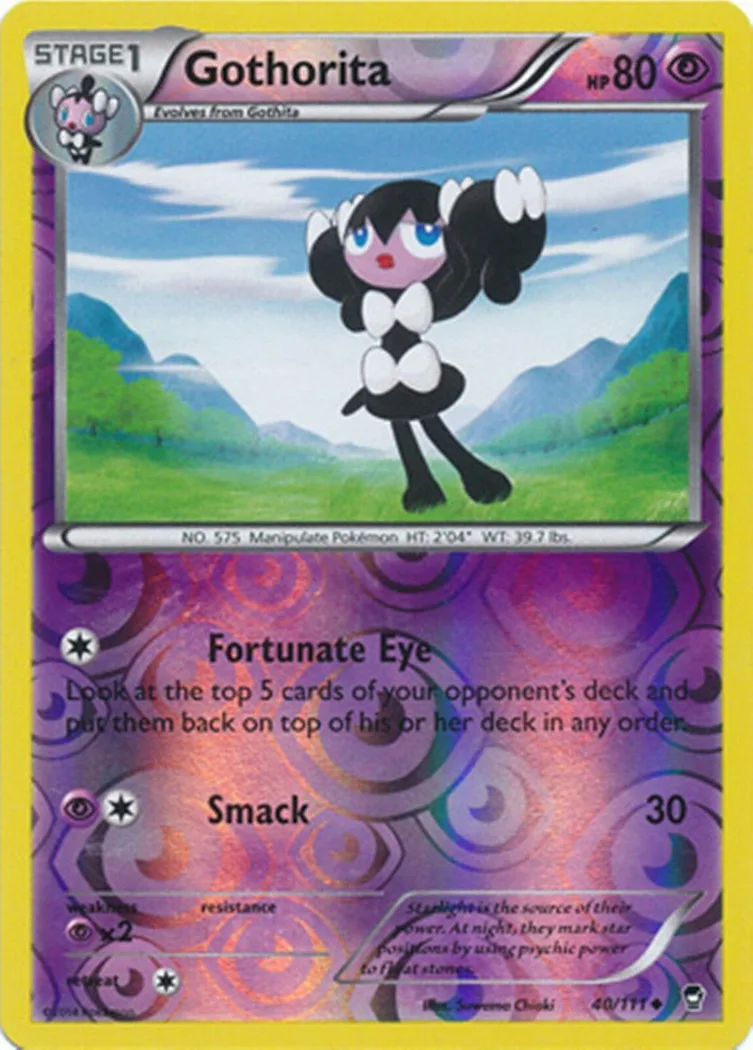 Gothorita reverse holo card front, Furious Fists 40/111