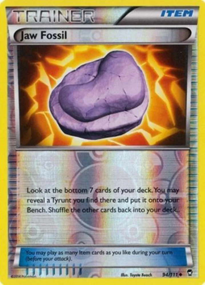 Jaw Fossil reverse holo card front, Furious Fists 94/111