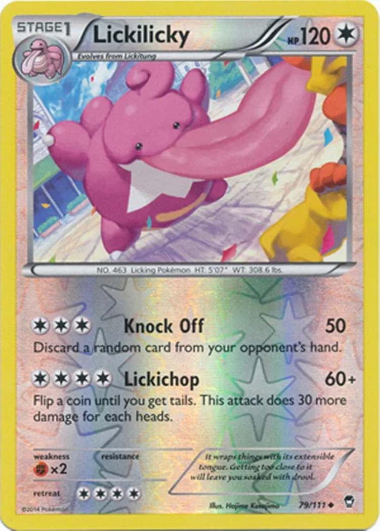 Lickilicky reverse holo card front, Furious Fists 79/111