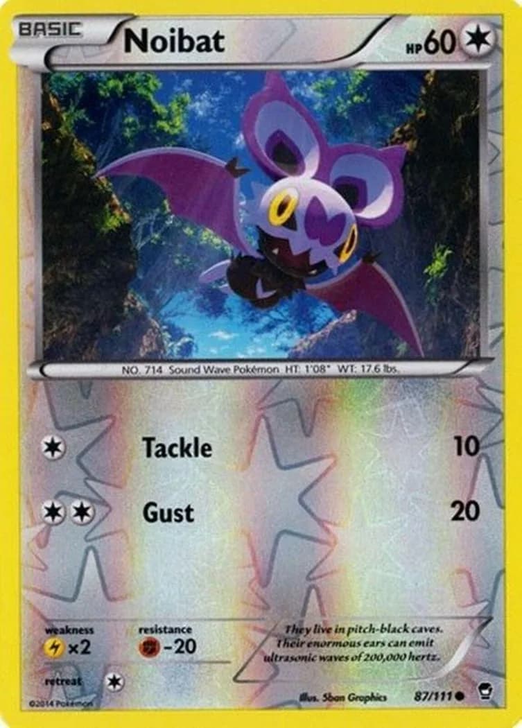 Noibat reverse holo card front, Furious Fists 87/111