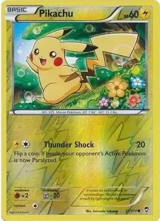 Furious Fists Pikachu reverse holo card front, 27/111