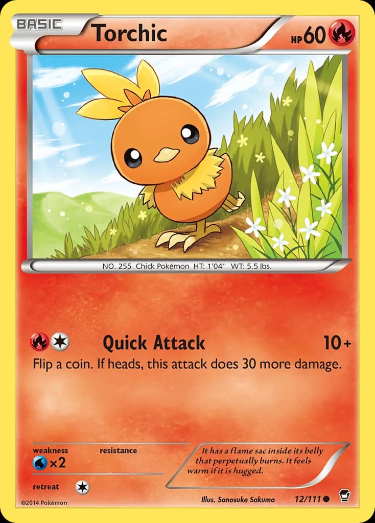 Furious Fists Torchic card front, 12/111
