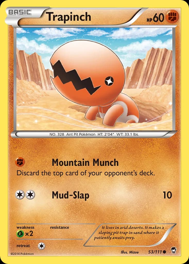 Furious Fists Trapinch card front, 53/111