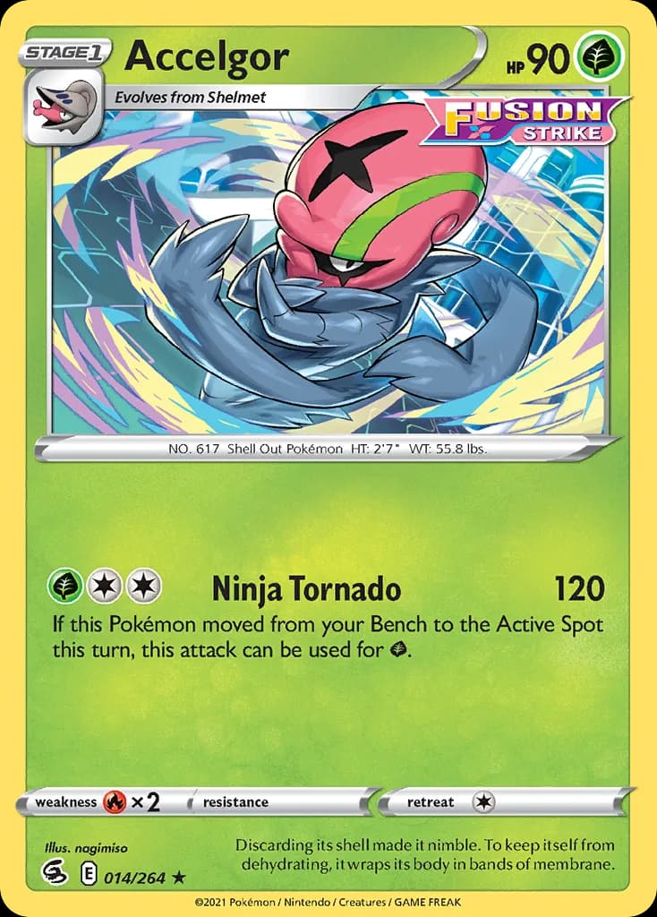 Fusion Strike Accelgor card front, 14/264