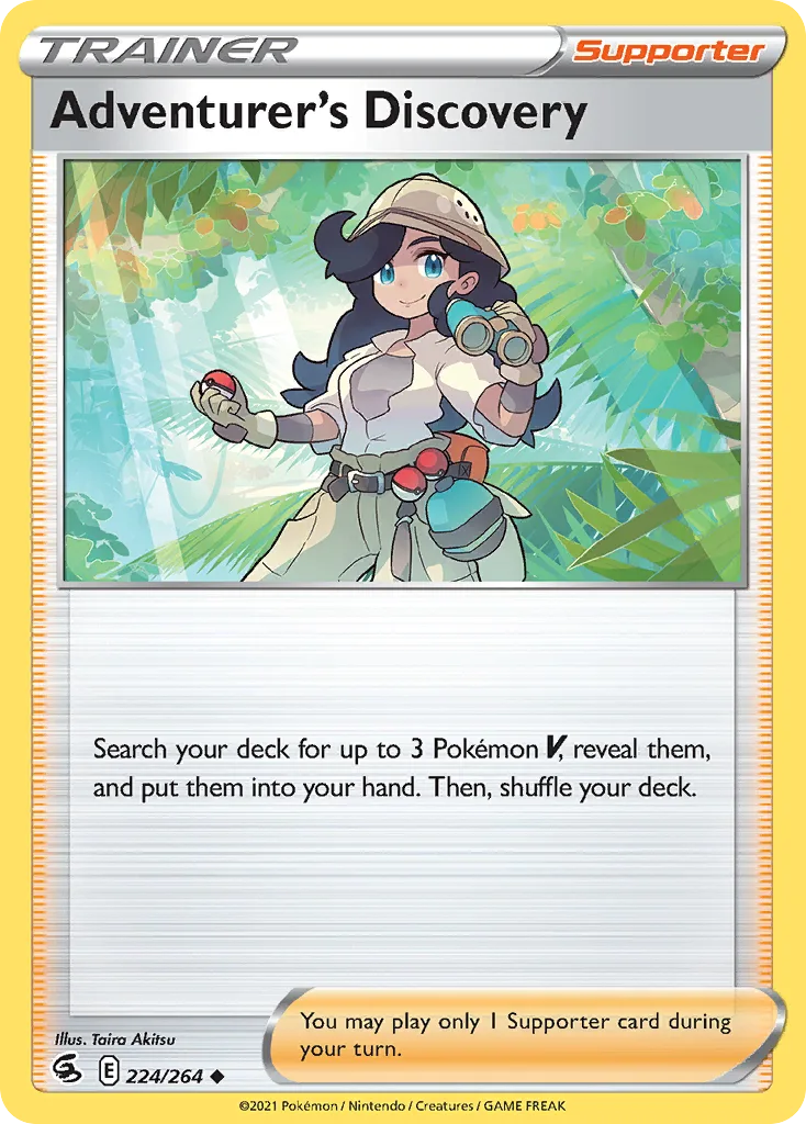 Fusion Strike Adventurer's Discovery card front, 224/264