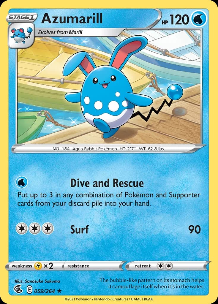 Fusion Strike Azumarill card front, 59/264