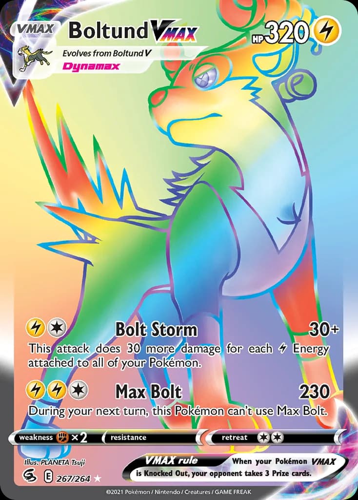 Fusion Strike Boltund VMAX card front, 267/264
