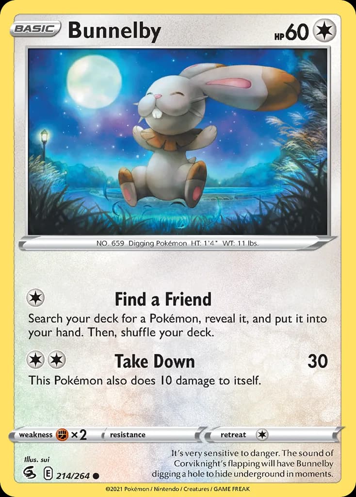 Fusion Strike Bunnelby card front, 214/264