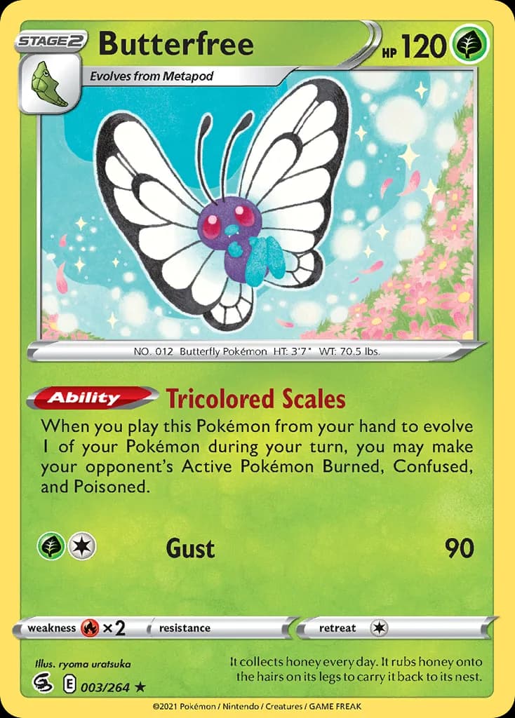Fusion Strike Butterfree card front, 3/264