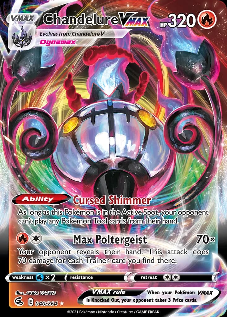 Chandelure VMAX card front, Fusion Strike 40/264