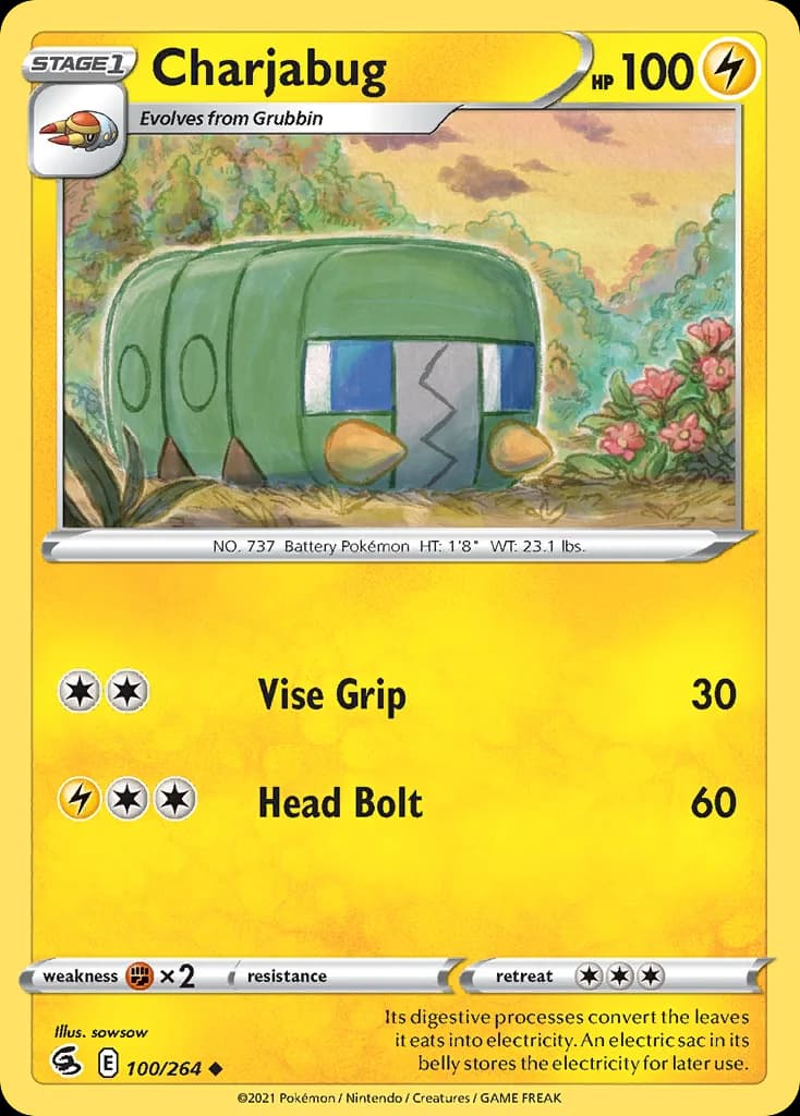 Fusion Strike Charjabug card front, 100/264