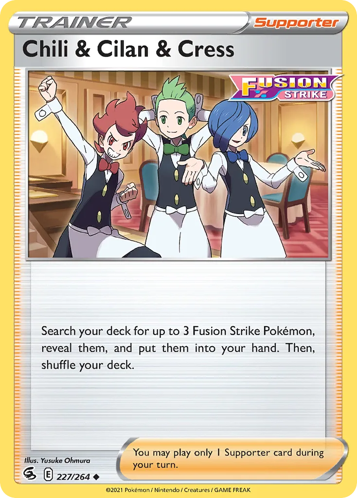Fusion Strike Chili & Cilan & Cress card front, 227/264