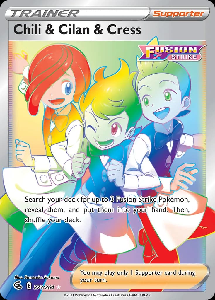 Fusion Strike Chili & Cilan & Cress card front, 273/264