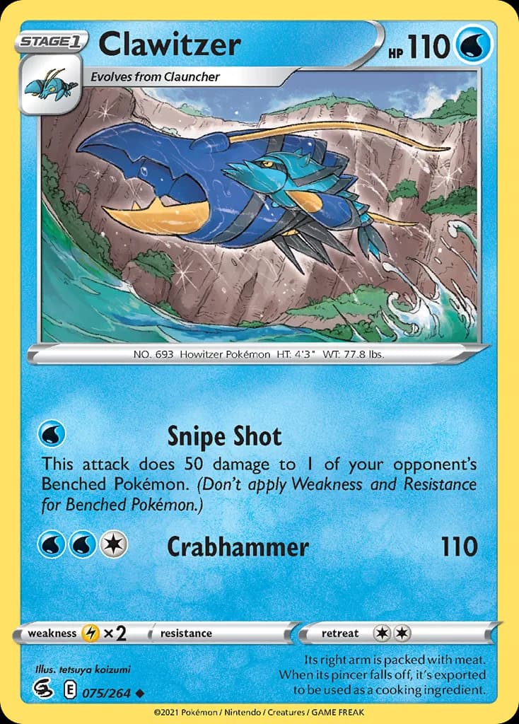 Fusion Strike Clawitzer card front, 75/264