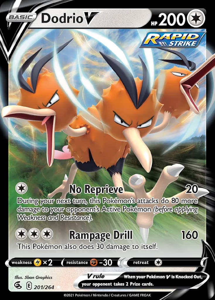 Fusion Strike Dodrio V card front, 201/264