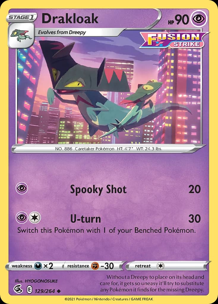 Fusion Strike Drakloak card front, 129/264