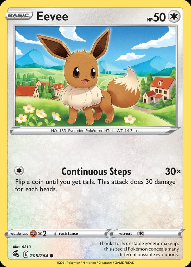 Fusion Strike Eevee card front, 205/264